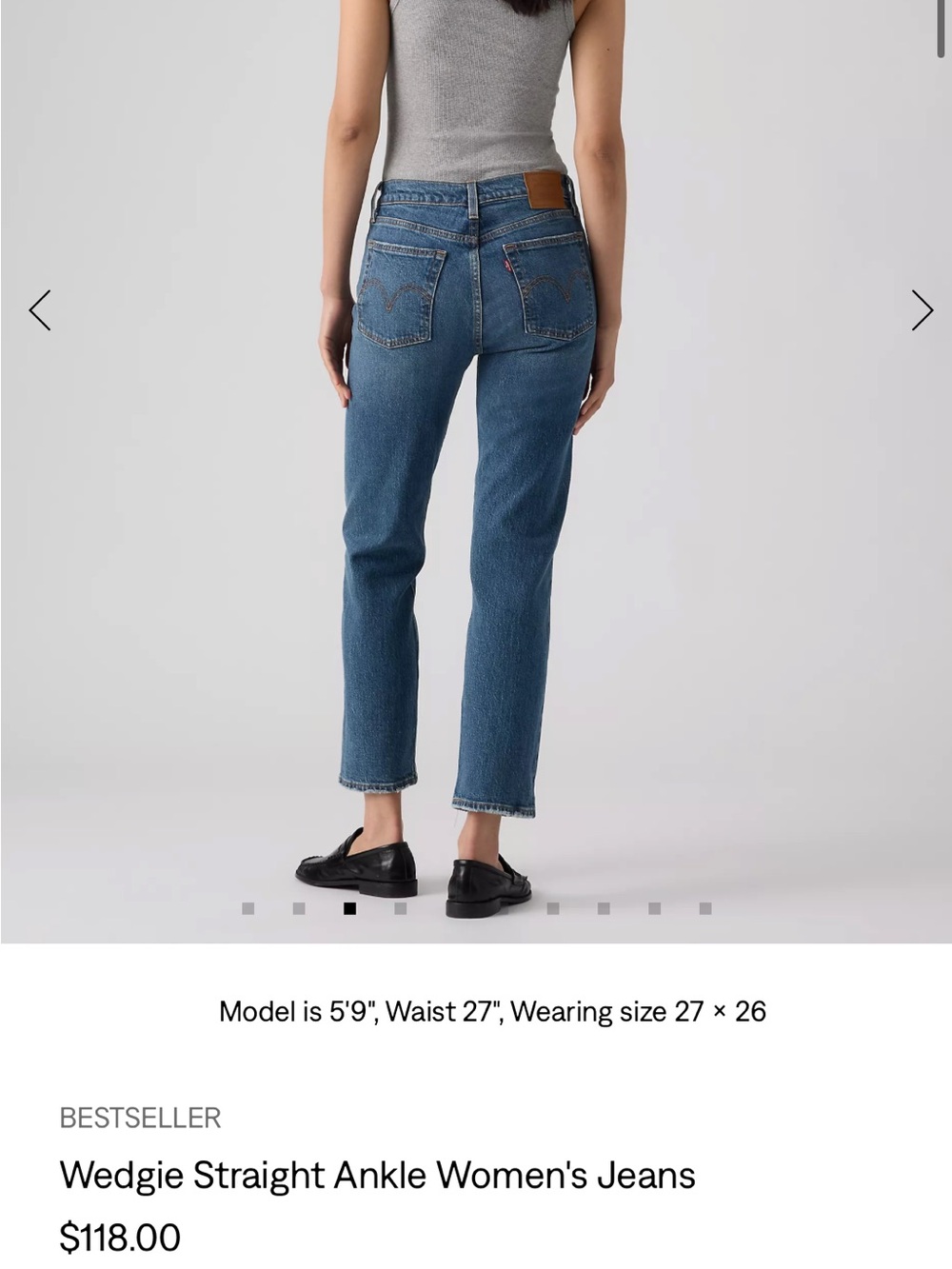 Levi's High-Rise Straight Leg Jeans in Medium Blue